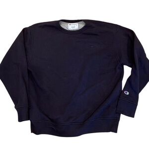 Champion Dark Blue Embroidered Sweatshirt Casual Crew Neck L